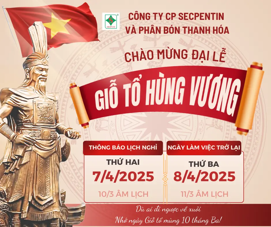 SEPCO thông báo lịch nghỉ Lễ Giỗ tổ Hùng Vương 